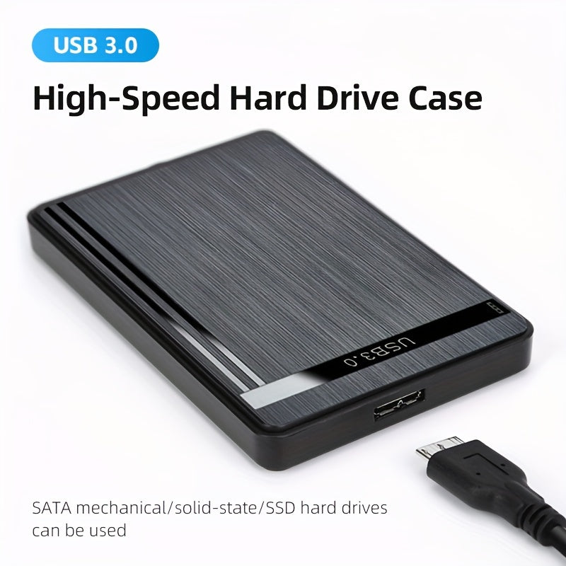 Black 2.5-Inch External Hard Drive Enclosure USB 3.0 for HDD SSD