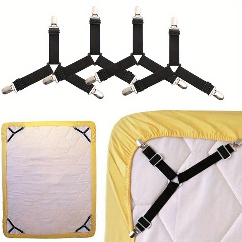 Bed Mattress Clips Set of 4 Durable Triangle Bed Sheet Holders