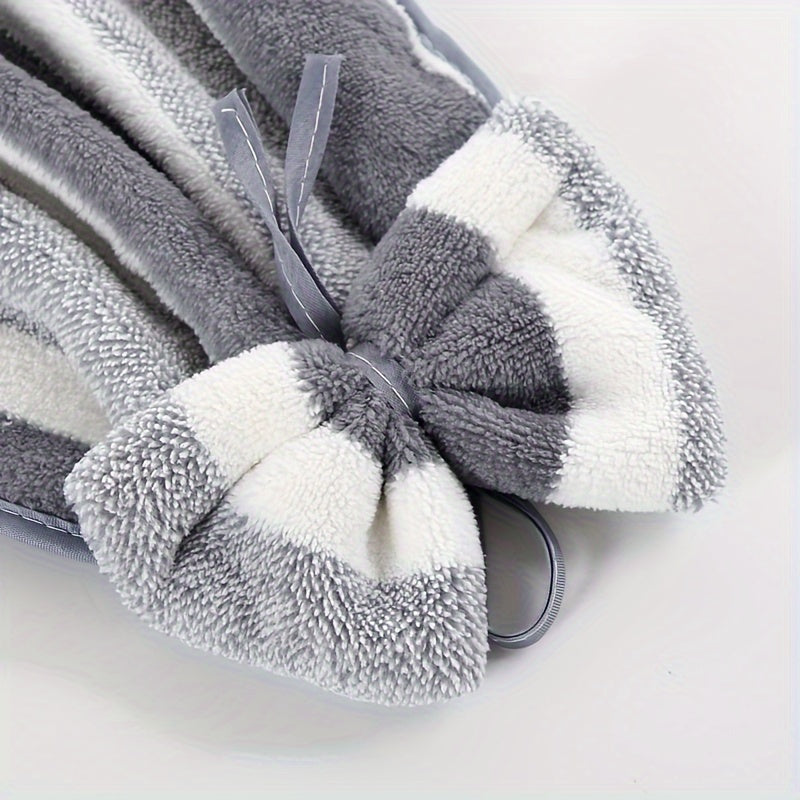 Coral Velvet Striped Hand Towel Microfiber Quick-Drying Bathroom Kitchen