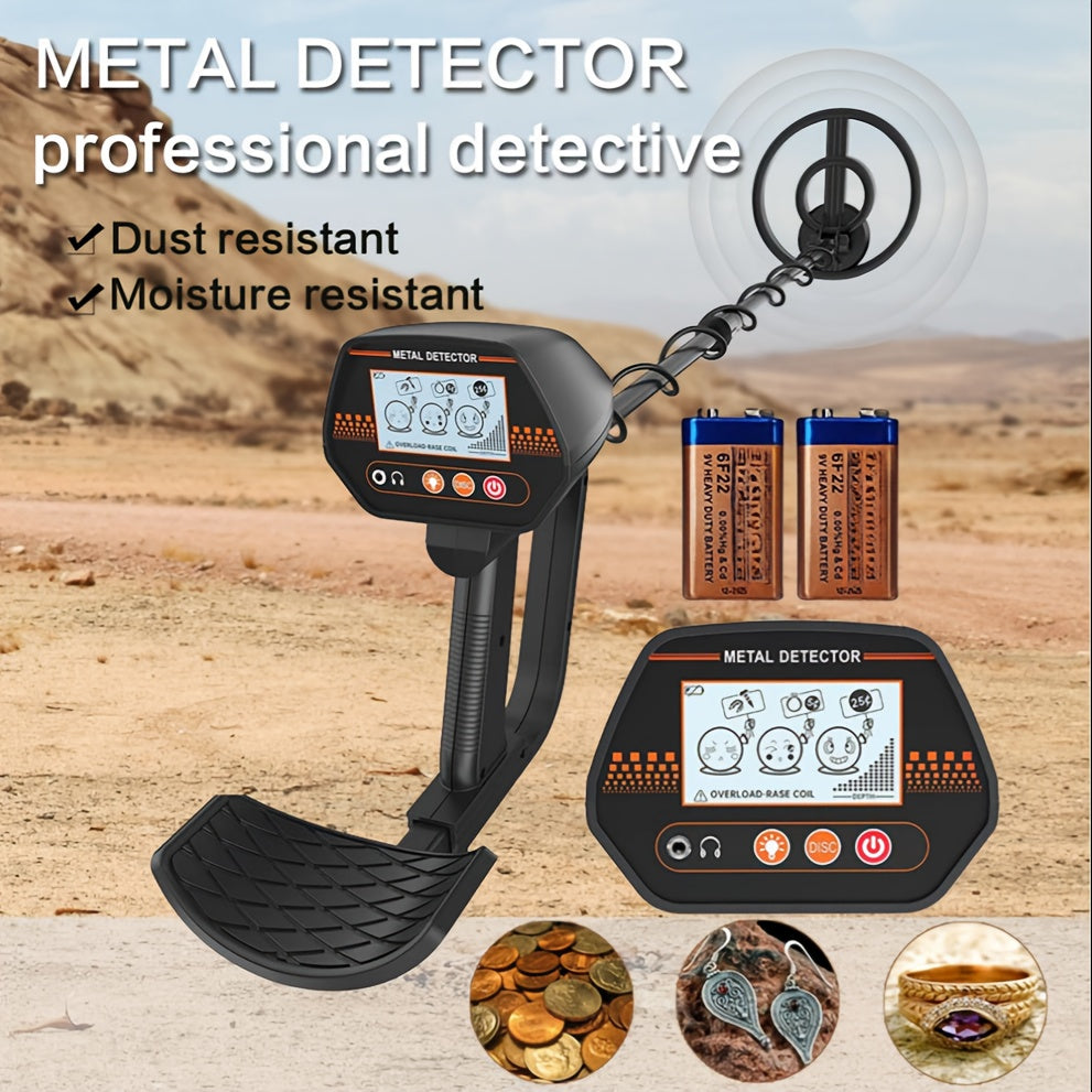Handheld Metal Detector for Coins and Large Objects, 7kHz Frequency, Detects Up to 12.7cm for Coins, 91.44cm for Large Items
