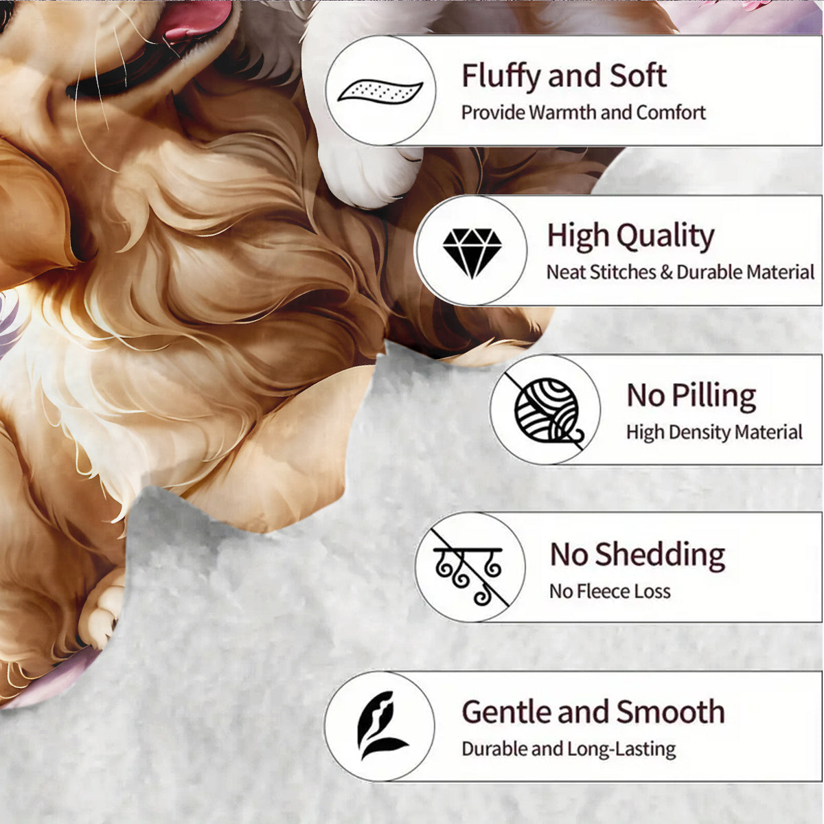 Soft Cozy Kitten and Puppy Flannel Throw Blanket for Sofa Bed Travel Camping Office