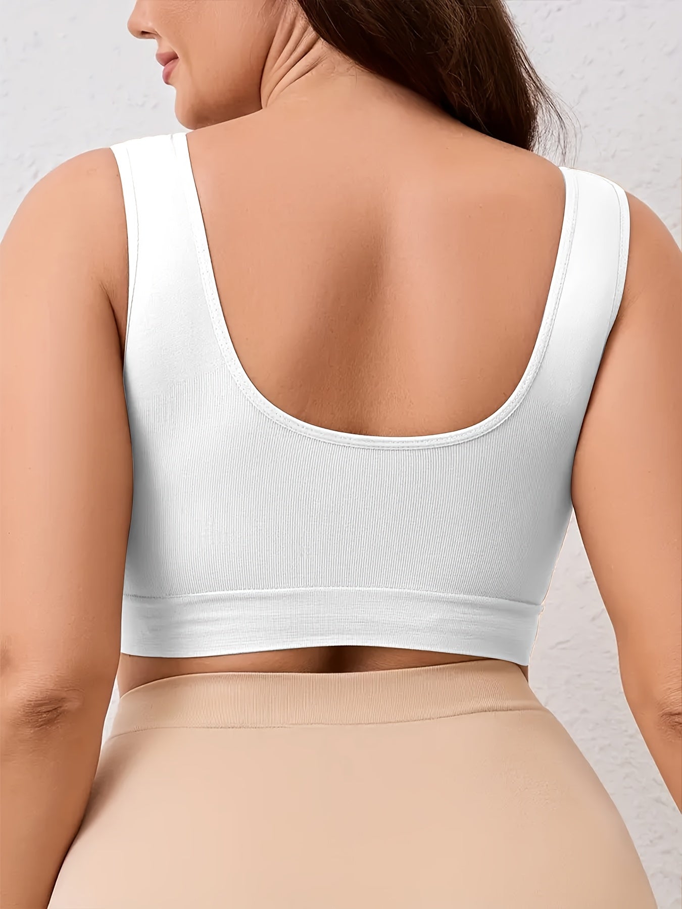 Plus-Size Wireless Sports Bras 5-Pack Cross-Back Seamless Push-Up Breathable