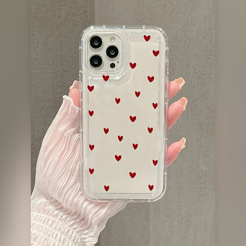 Чехол Red Heart Soft для Iphone 14 Pro Max, совместимый с несколькими моделями, с минималистичным дизайном и защитой от падений.