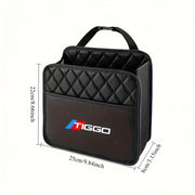 Multifunctional Faux Leather Car Storage Box With Cup Holder and Phone Pocket