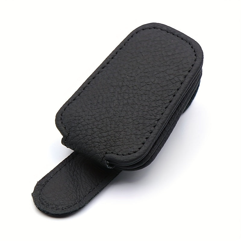 Unisex Leather Sunglasses Case Magnetic PU Car Glasses Holder