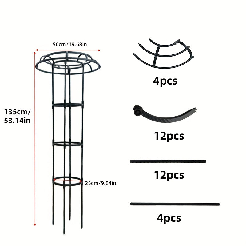 Qora metall qo‘ziqorin gullari tokchasining ko‘tariladigan uzumzorlar uchun bog‘ni qo‘llab-quvvatlash ramkasi