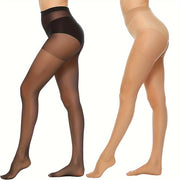 Women’s High-Waisted Semi-Sheer Footed Pantyhose 6 Pack Nylon Spandex