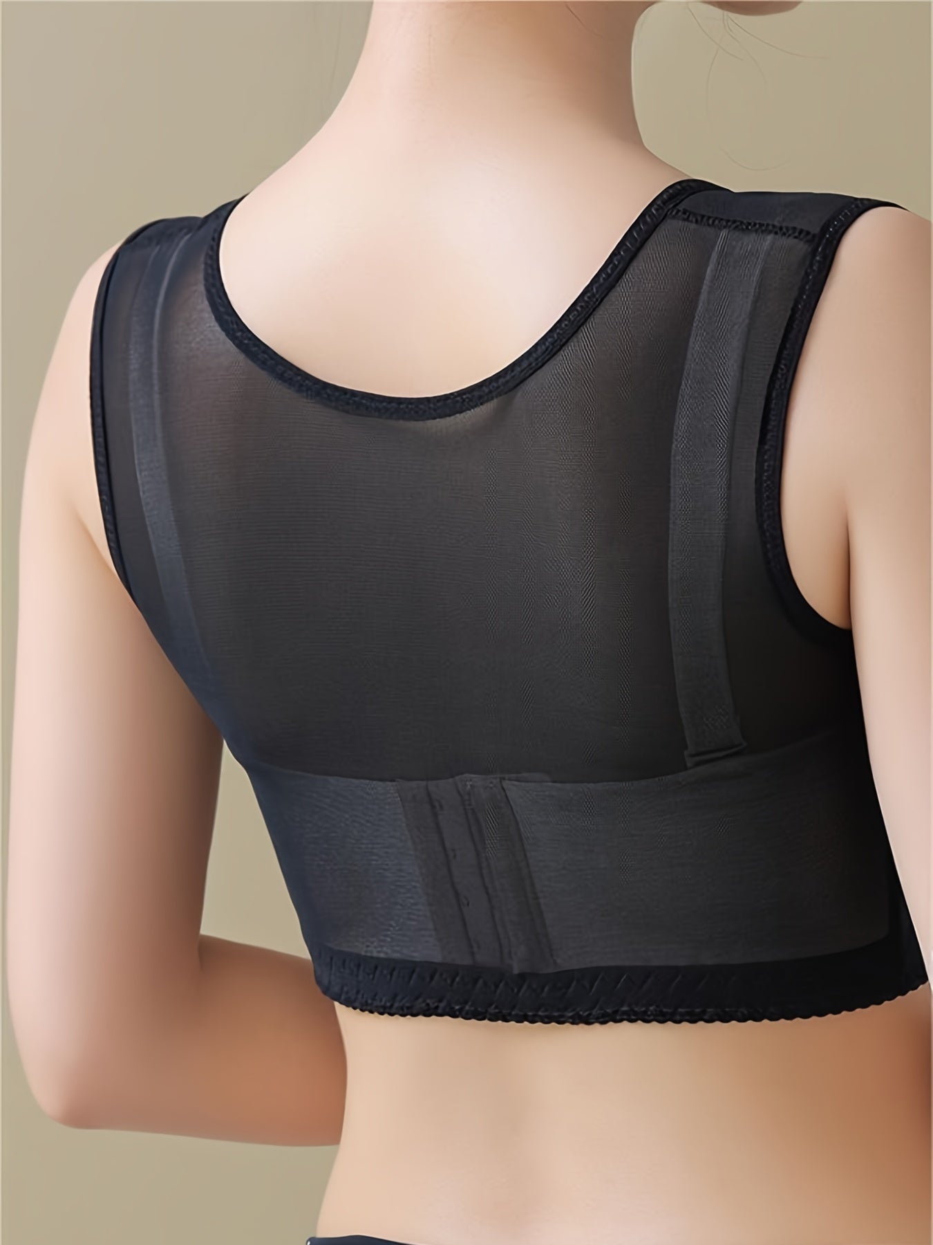 Women's Push Up Bra Shapewear Posture Corrector Solid Mesh Support