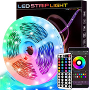 RGB LED Strip Lights with Music Sync, Adjustable Brightness, Remote Control, USB Powered for Bedroom Living Room Party Decor