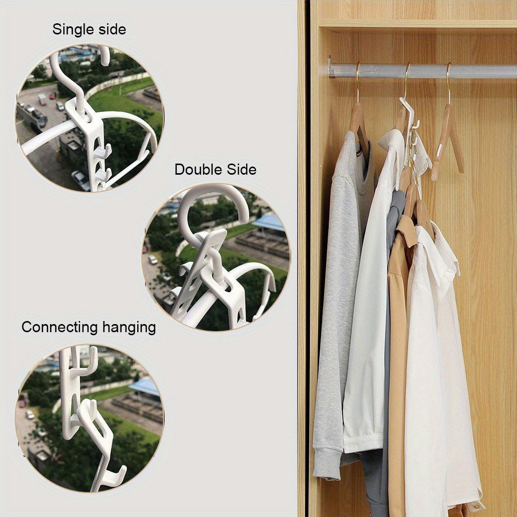 4-Piece Heavy Duty Plastic Hanger Set with 3 Hooks for Clothes Storage