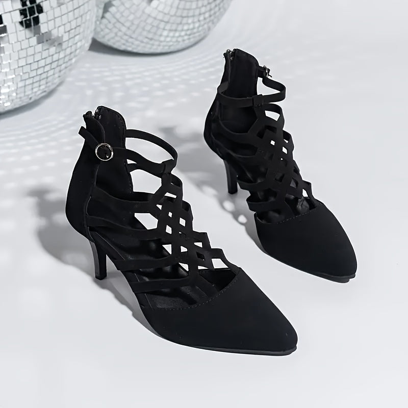 Women's High Heels Pointed Toe Zipper Stilettos for All Seasons