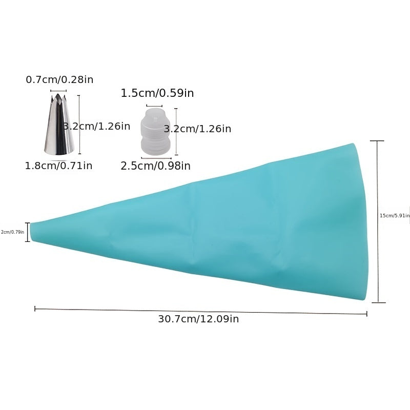 Silicone Pastry Bags Set for Cake Decorating Includes 8 and 26 Pieces Nozzle Kit