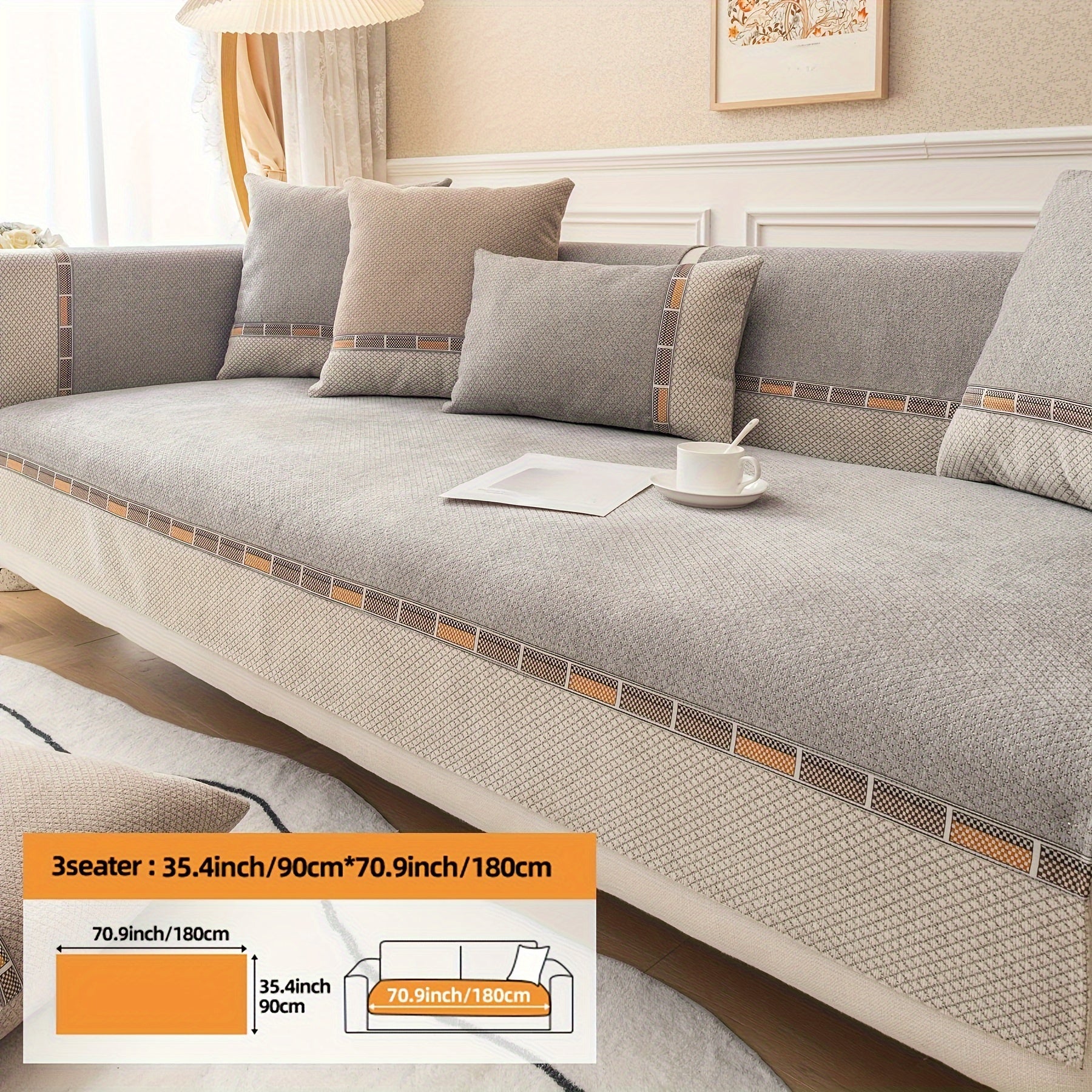 Bohemian Diamond Chenille Sofa Cover Pet-Friendly Non-Slip Protector for Home Decor