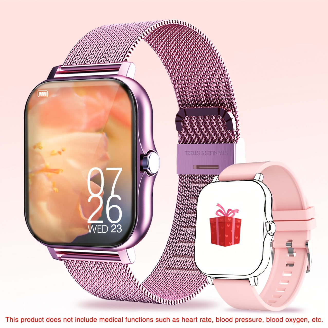 Smart Watch for Men and Women 4.65cm Wireless Calling Long Sitting Reminder USB Rechargeable