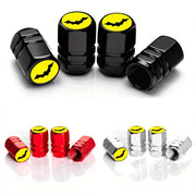 4 Pack Yellow Chrome Car Tire Valve Cap Covers for Auto Motorcycle Truck Bike