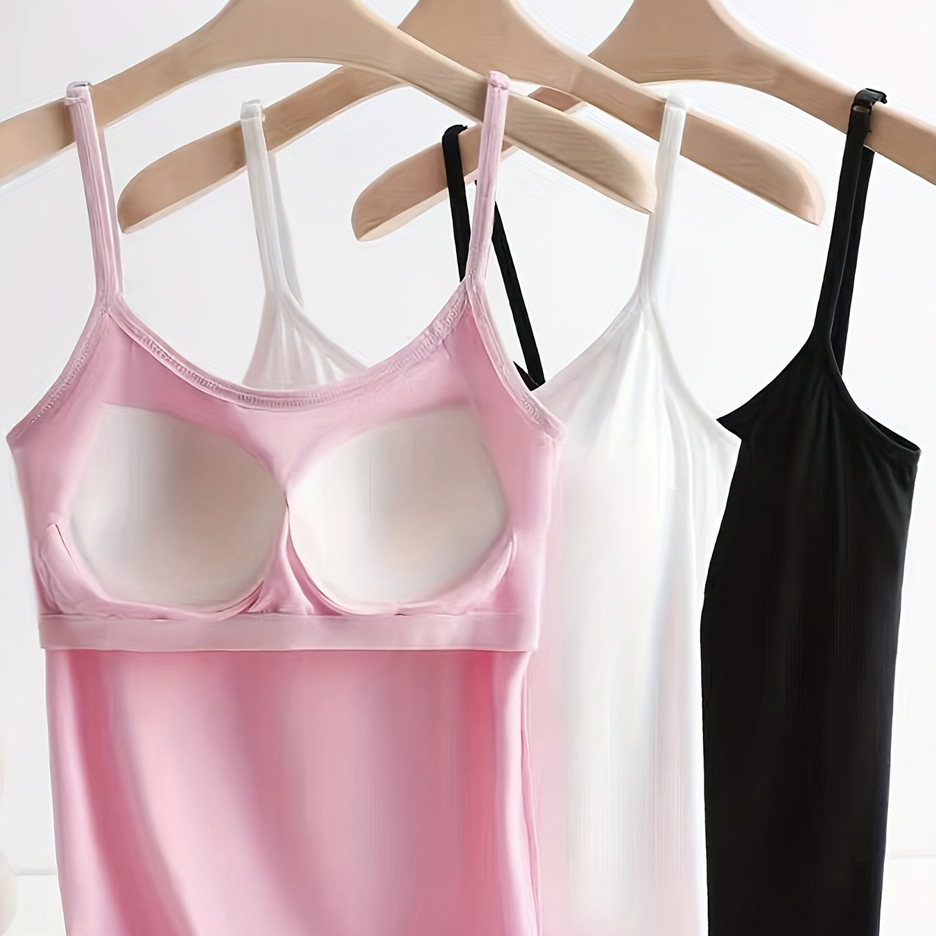 Women's Cotton Padded Camisoles with Bra Straps for Comfortable Home Wear