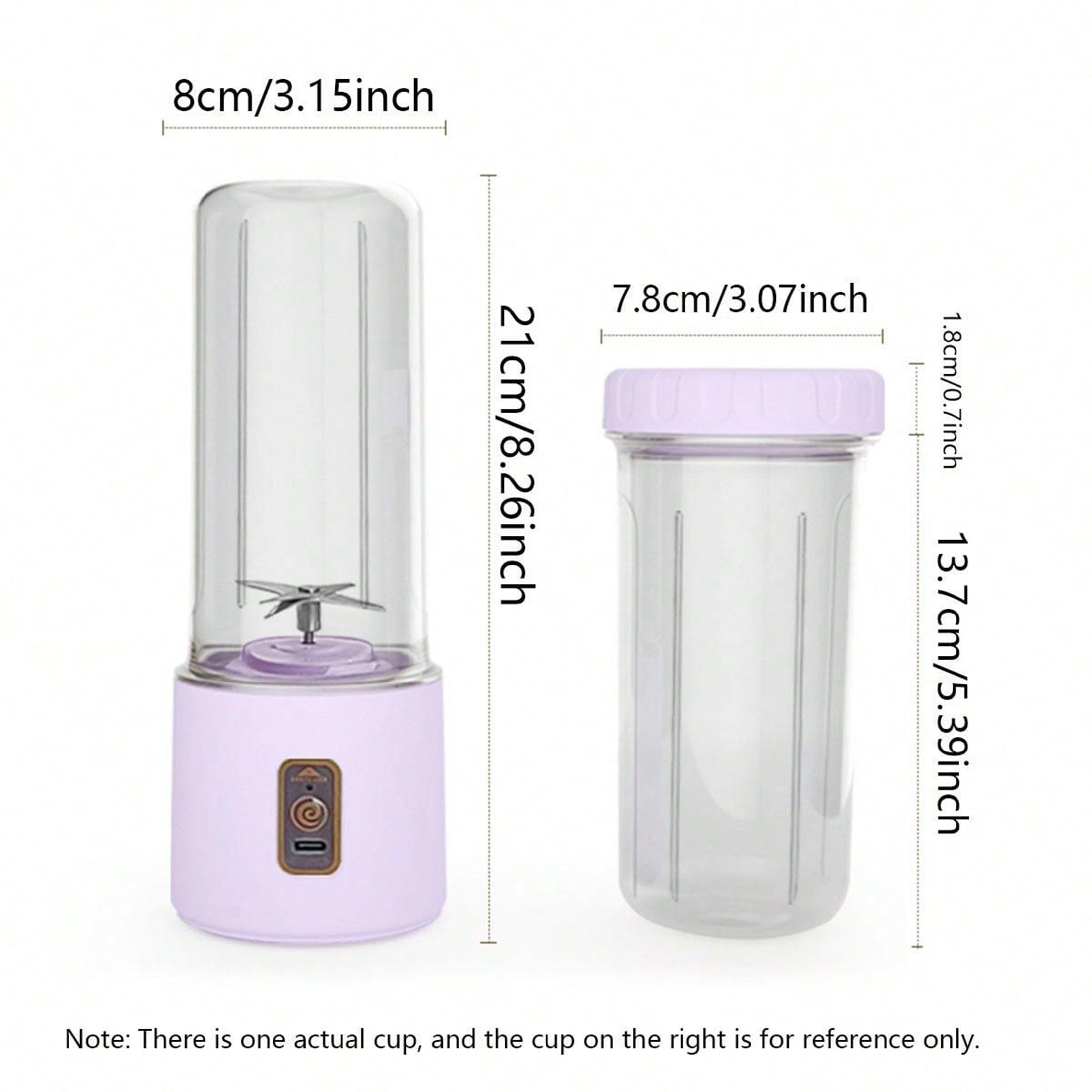 Portable USB Rechargeable Juicer Cup with 6-Blade Design and 1500mAh Battery