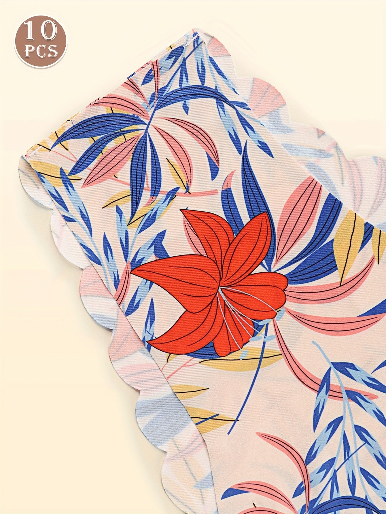 Women's Breathable Floral Art Print Low Waist Briefs Set of 10