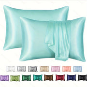 Satin Pillowcase for Home Comfort with Envelope Closure Soft Skin Friendly