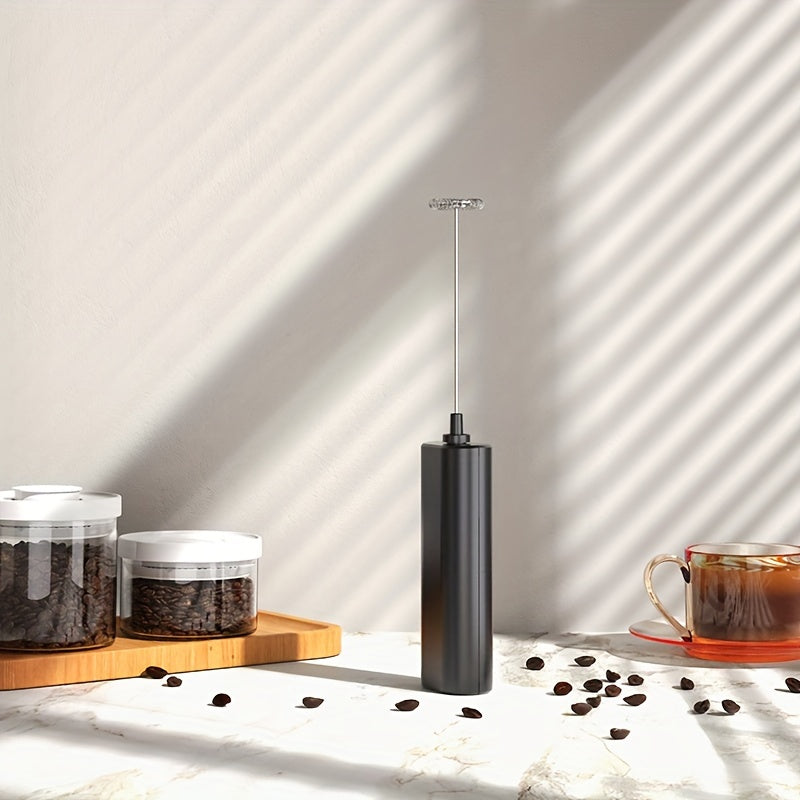 Elektr milk ko'kirtgich qo'lda ishlovchi qaymoq uragichi, qora, batareyali, qahva latta san'ati uchun