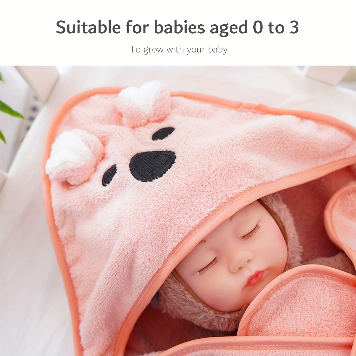 Baby Koala Coral Fleece Bath Towel for Kids Soft and Absorbent