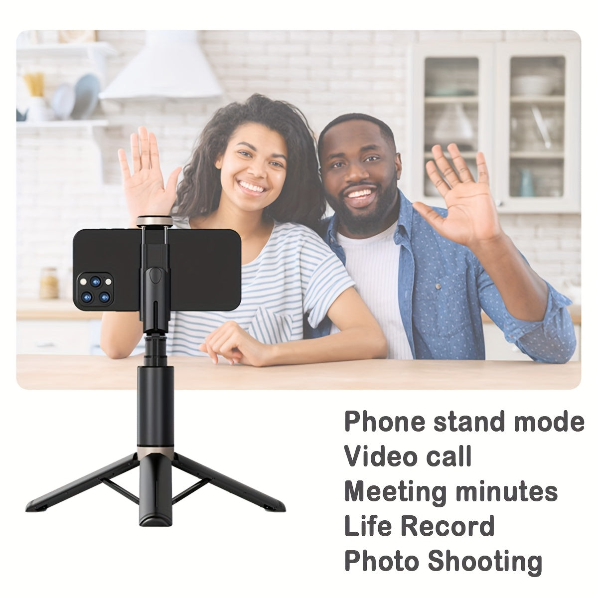 Wireless Extendable Selfie Stick with Remote and Foldable Phone Tripod 66.9 Inches