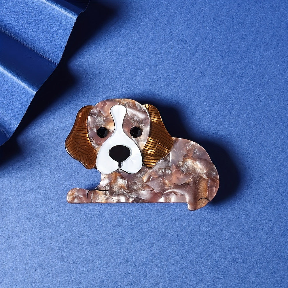 Cute Acrylic Dog Brooches with Non-Slip Pin for Clothing Accessories