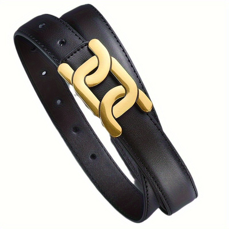 Women's Vintage Retro PU Leather Belt with Alloy Buckle for Casual Jeans
