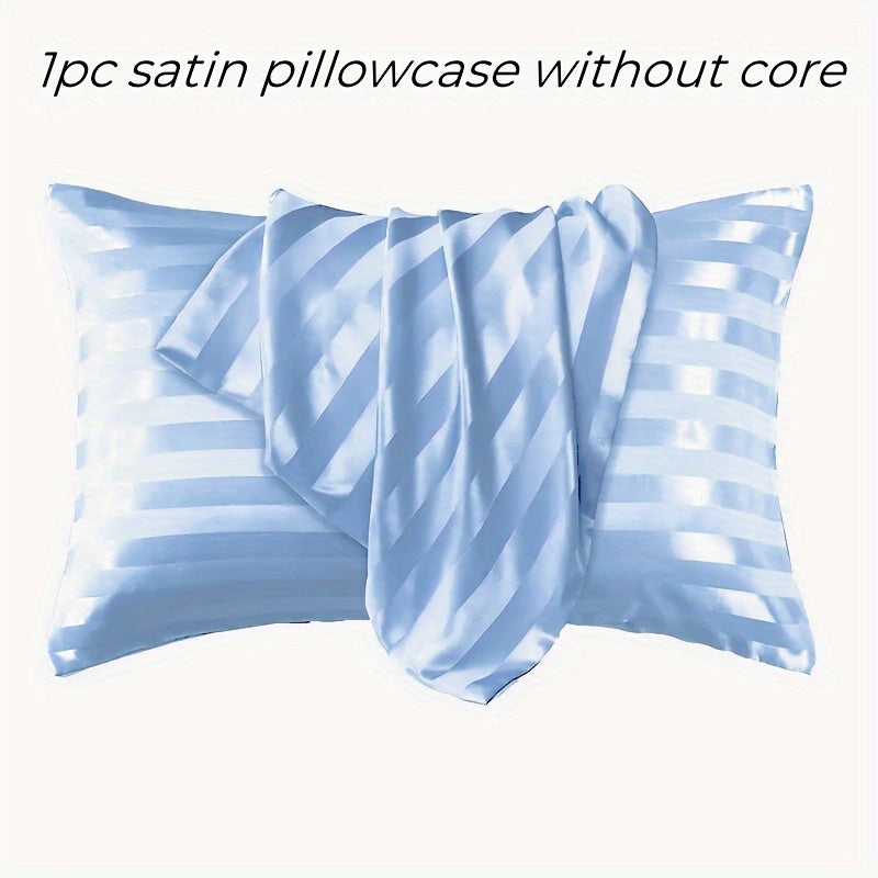 Striped Satin Pillowcase with Envelope Closure, Easy to Clean, Bedroom Decor