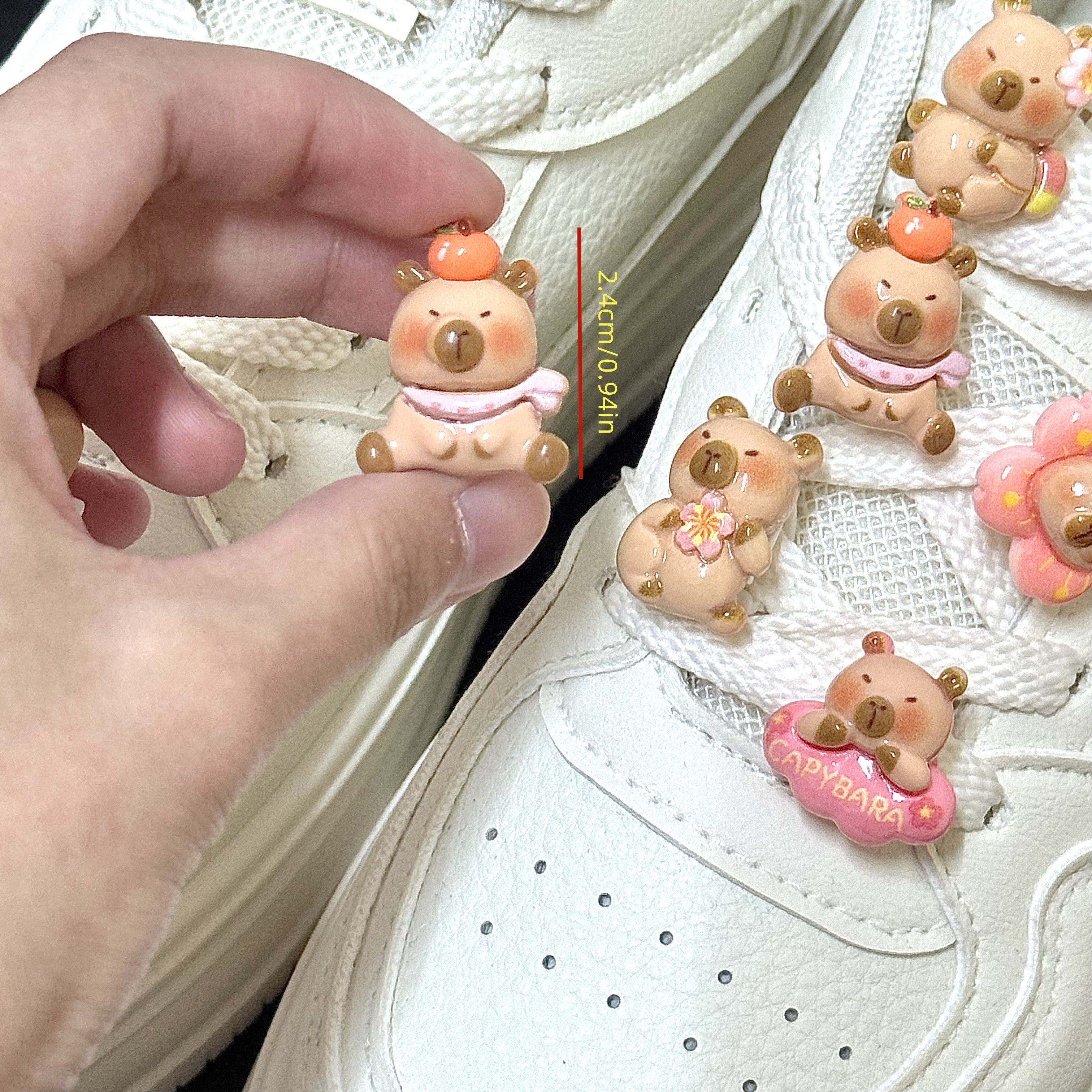 12PCS Cartoon Capybara Shoe Lace Charms Kids Sneaker Shoe Decorations