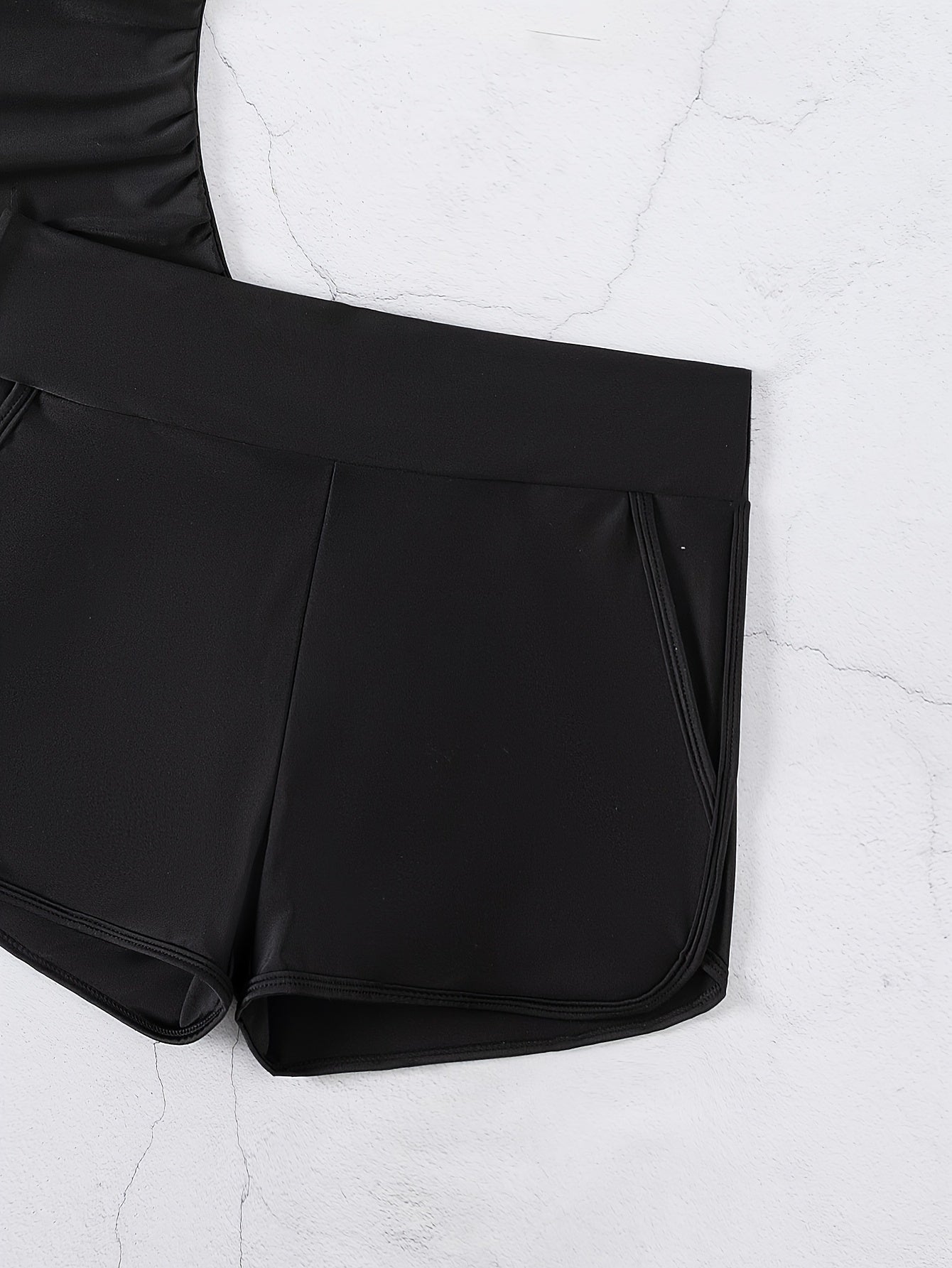 Women's Tankini Swimsuit Set Sleeveless U-Neck High Stretch Solid Color for Pool Beach