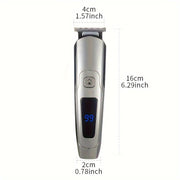 Set de cortapelos para hombres, recargable por USB, 6 en 1, cabeza 3D desmontable, batería