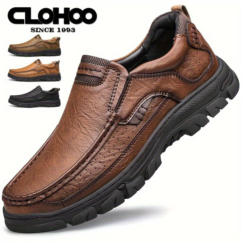 Men's Slip-On Loafers Casual Outdoor Hiking Rubber Sole Round Toe All-Season