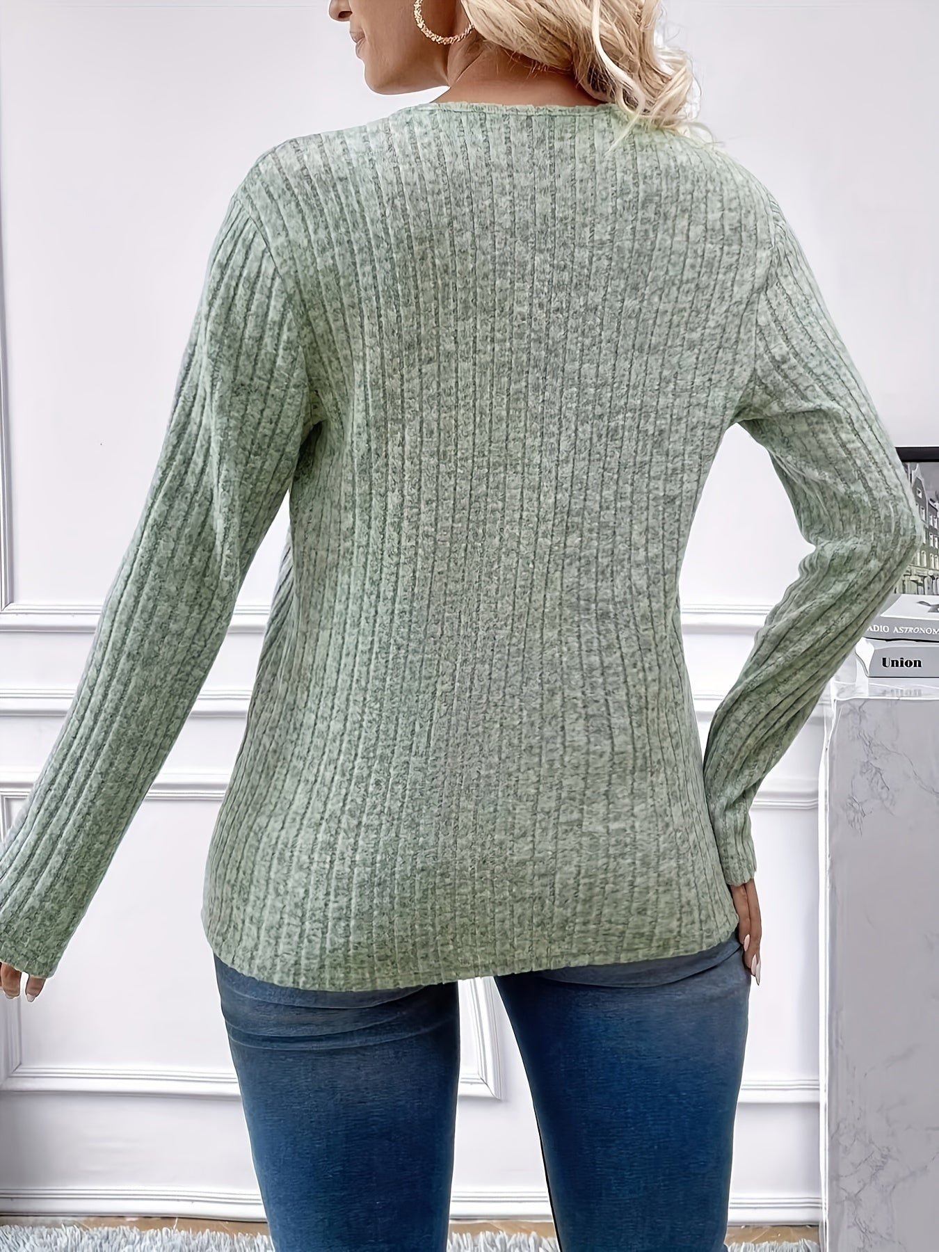 Plus Size Women's Knit Cardigan V-Neck Stripes Long Sleeve All Seasons