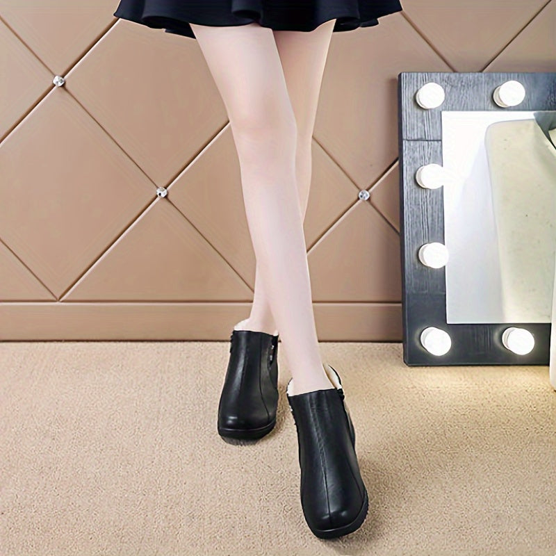 Botas de nieve de invierno para mujer con forro de felpa y suela de goma antideslizante tallas grandes