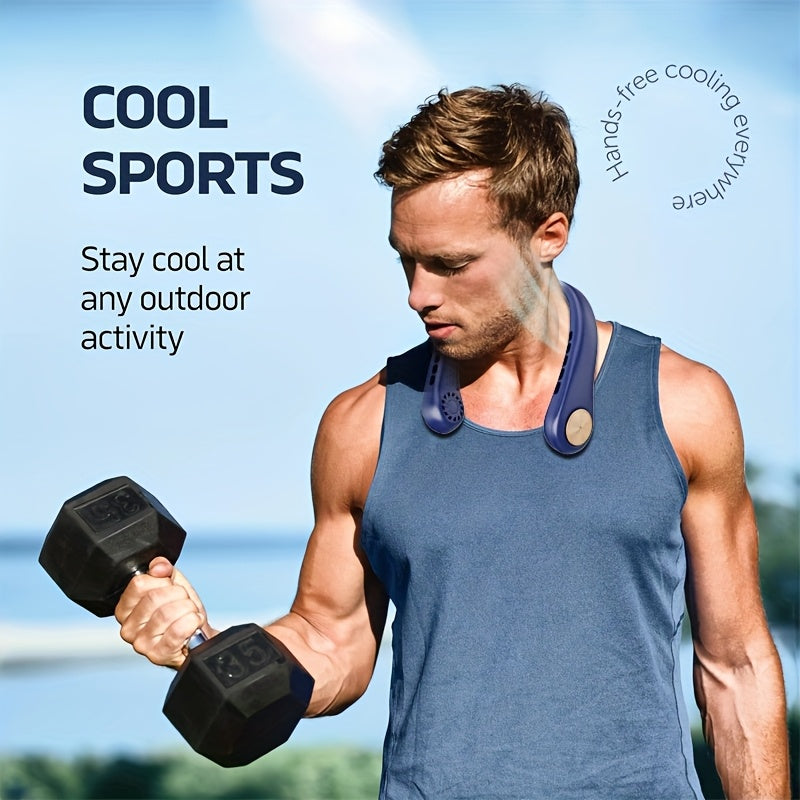 Portable Bladeless Neck Fan Rechargeable Battery USB Charging Lightweight for Outdoor Travel Gym