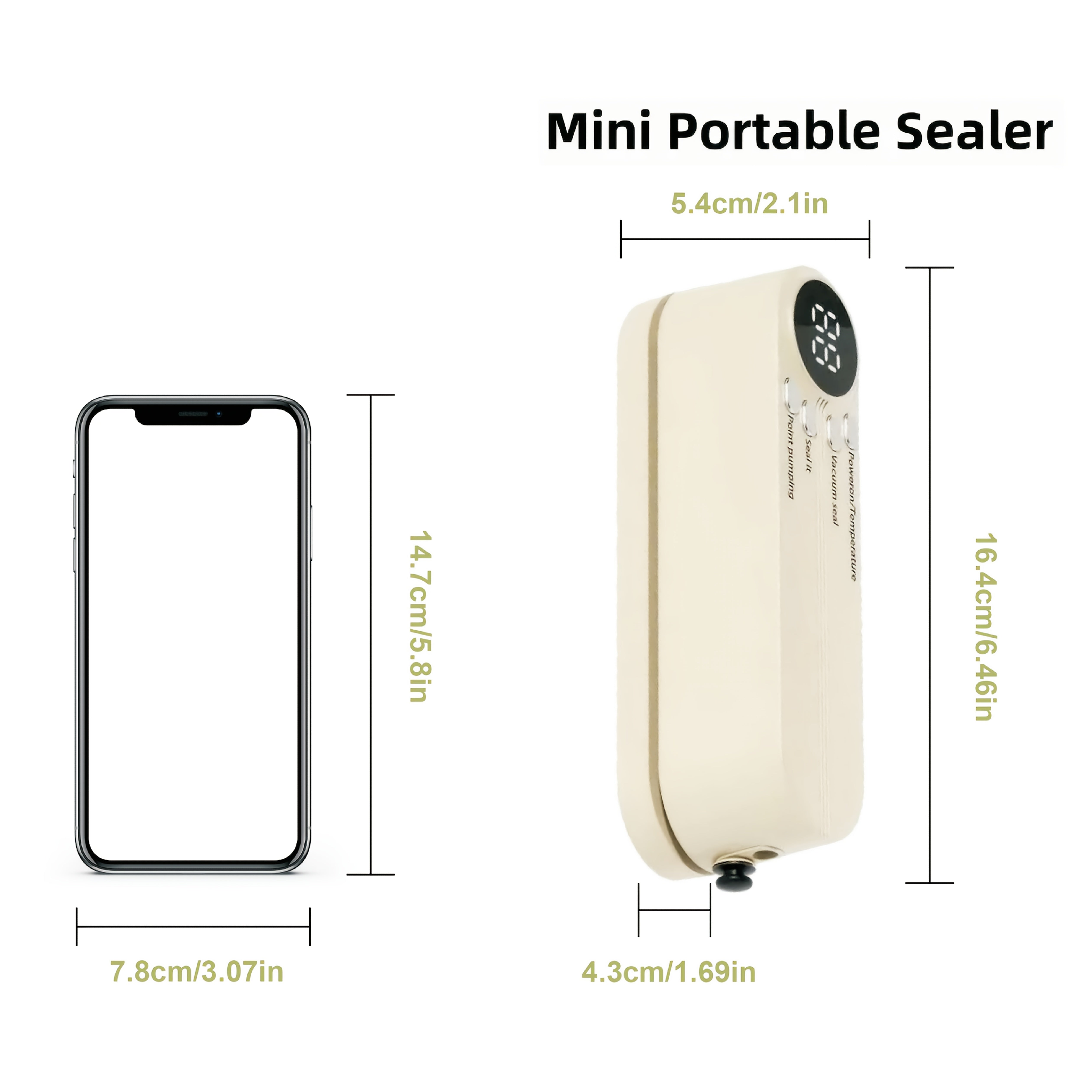 USB Rechargeable Vacuum Sealer with LED Indicator and Powerful Suction for Food Preservation
