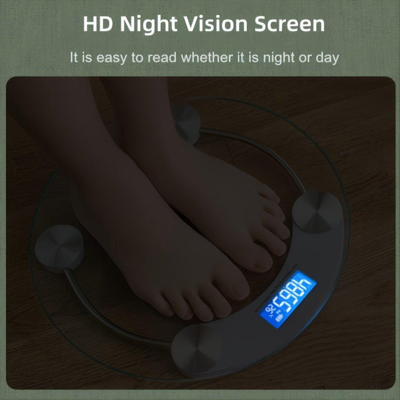 Digital bathroom scale 180kg capacity LCD display automatic reset low battery indicator