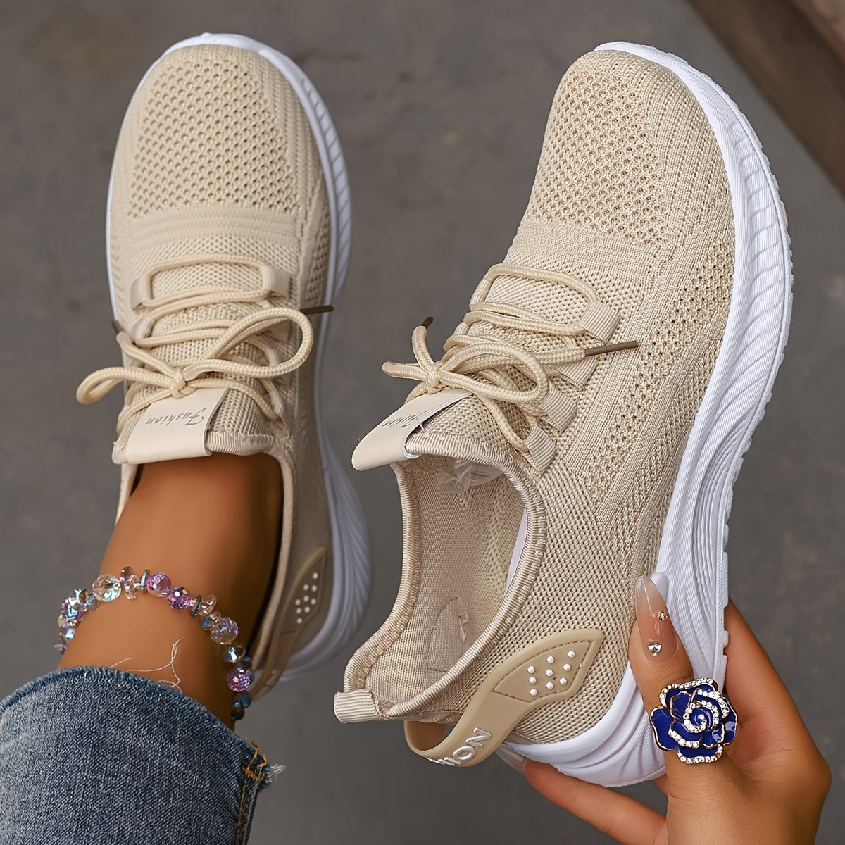 Women Breathable Knit Sneakers Lightweight Casual Walking Shoes in Multiple Colors