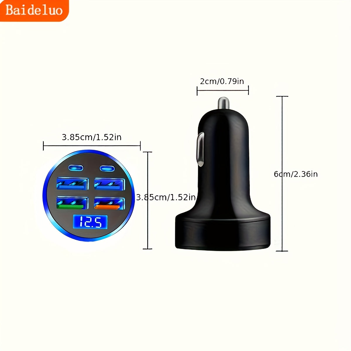 6-портовое автомобильное зарядное устройство USB с быстрой зарядкой, C-Type USB 3.0, универсальный автомобильный адаптер