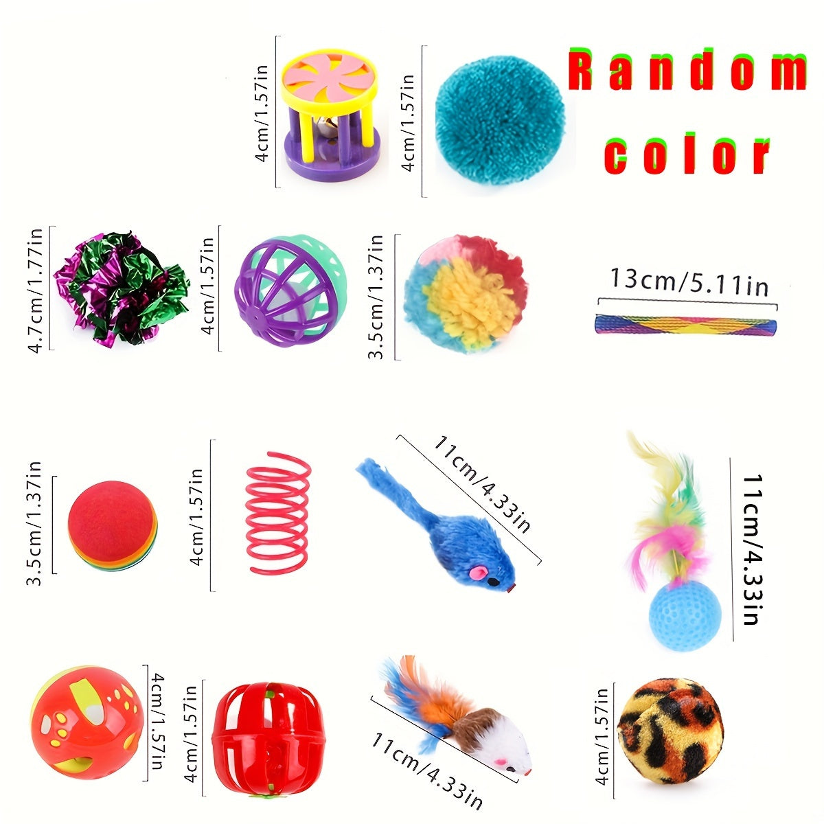 22-Piece Cat Toy Set with Tunnel Crinkle Balls Feathers Playballs for Indoor Cats