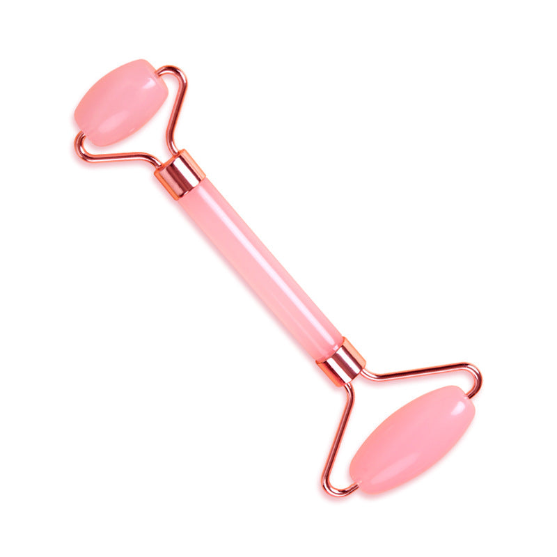 Heart-Shaped Crystal Facial Roller for Lifting Pink and White Non-Jade Material