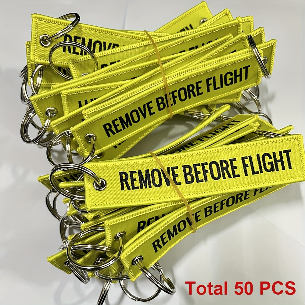 Bundle of 50 Remove Before Flight Woven Keychains for Pilots and Aviation Fans