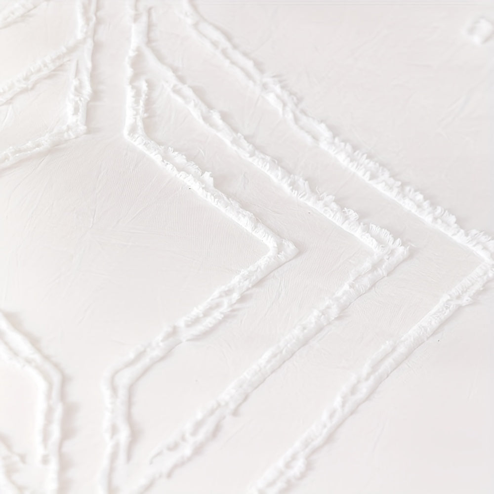 Conjunto de funda nórdica texturizada geométrica boho con cierre de cremallera y fundas de almohada