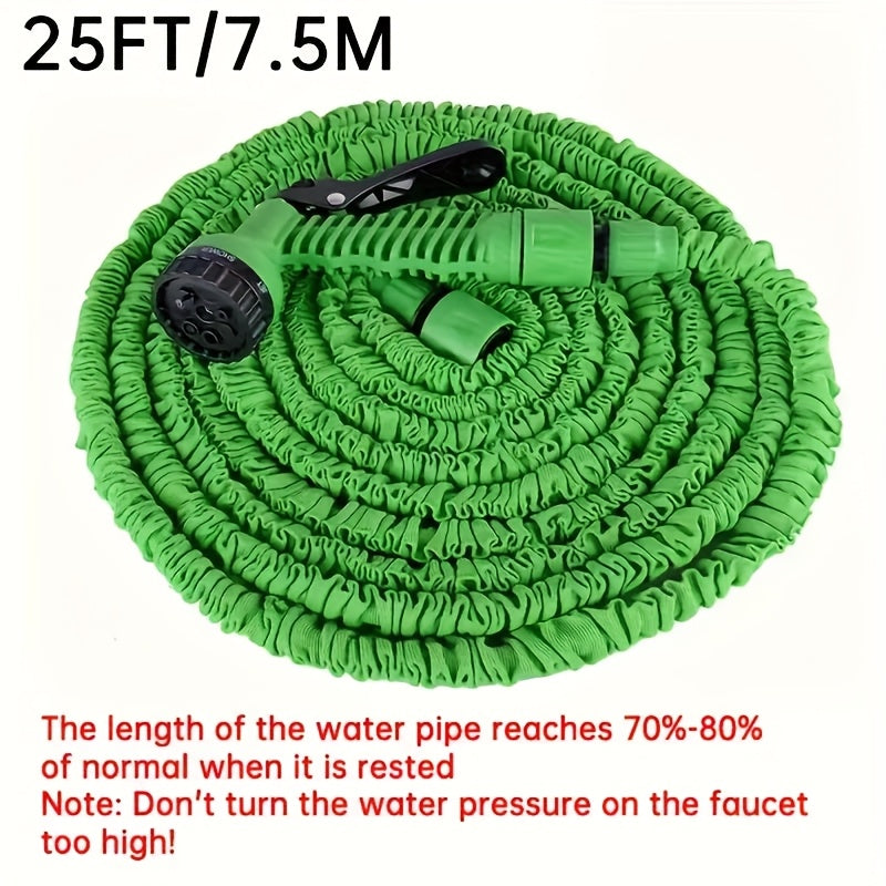 Expandable Polyethylene Garden Hose Set with High-Pressure Nozzle 15m for Outdoor Use