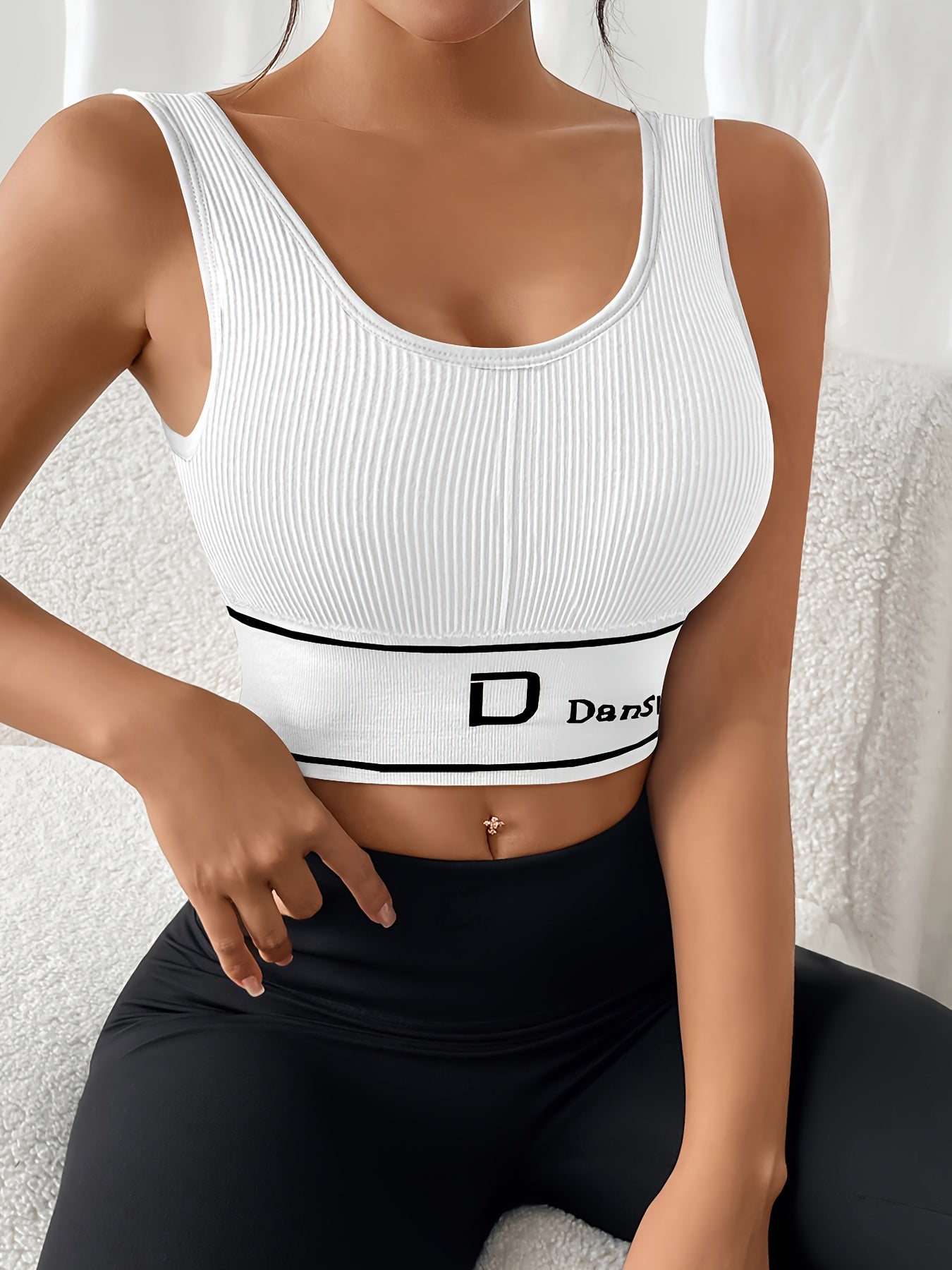 Plus Size Sports Bra Tank Top 4 Pack Wire-Free Breathable Yoga Runnin