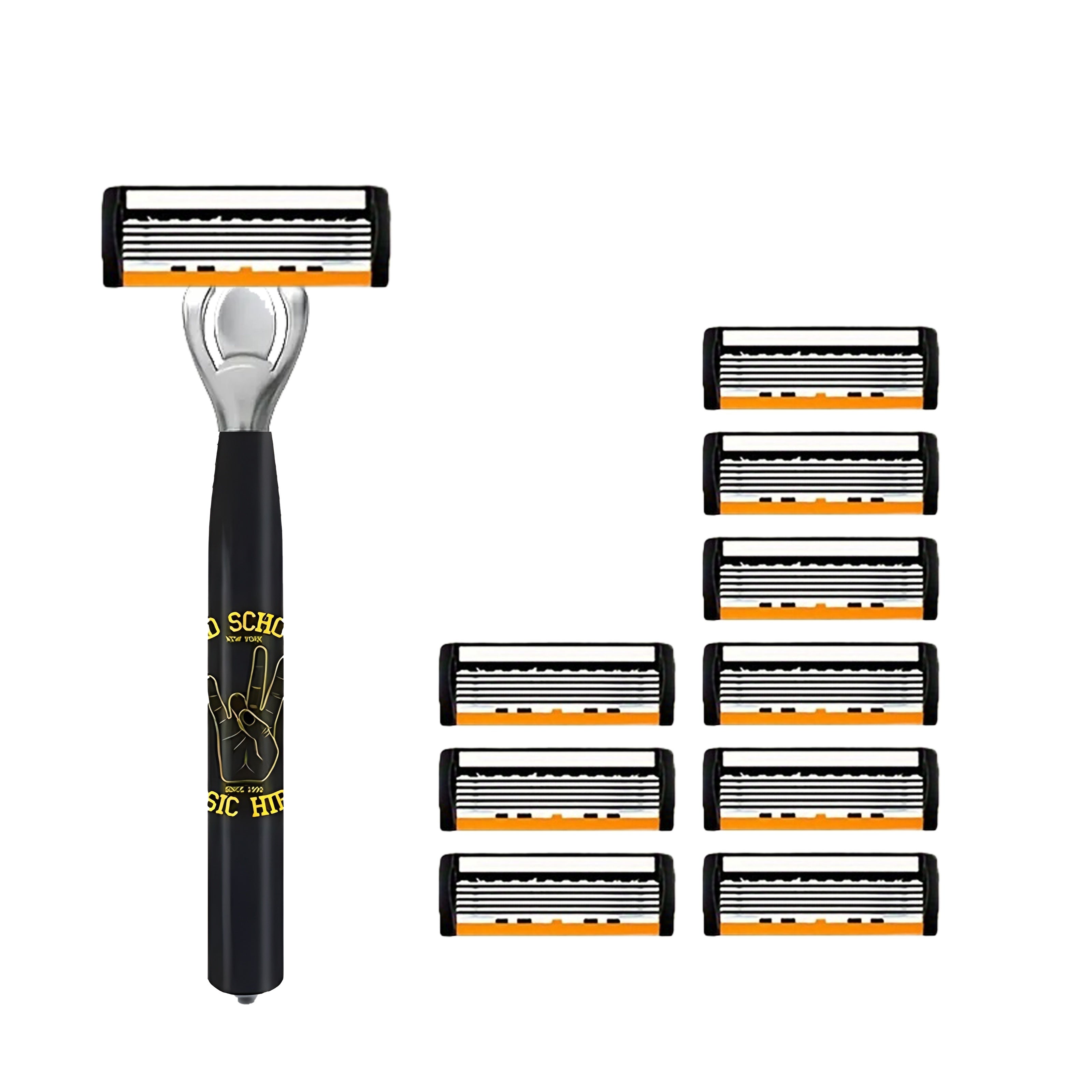 Men's Stainless Steel Safety Razor Set with Sharp Blades for Close Shave