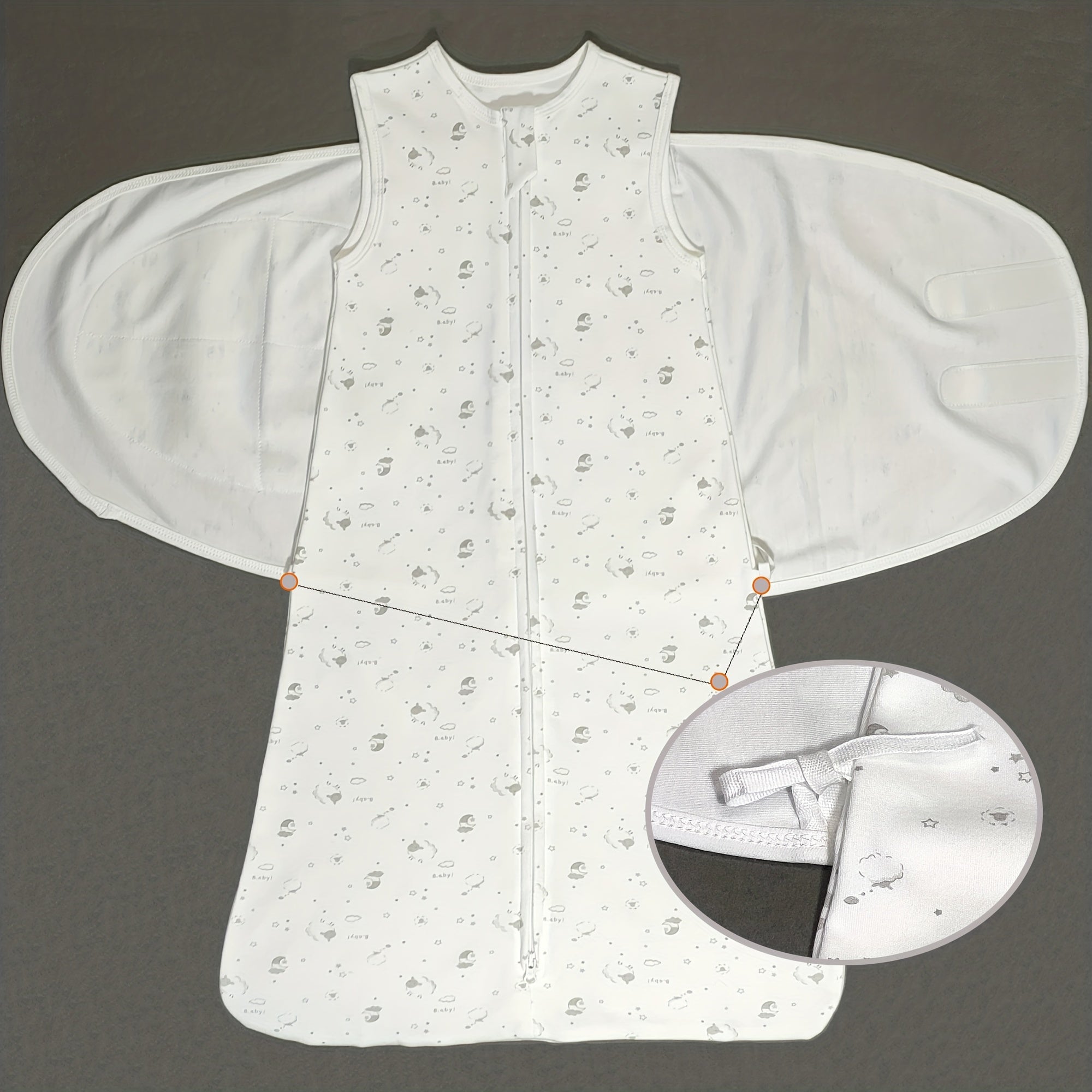 Baby Swaddle Blanket Cotton Animal Pattern Zipper Closure for Infants 6-12 Months