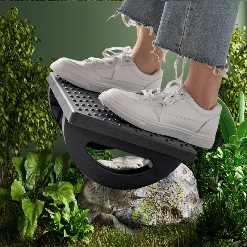 Ergonomic Office Footrest with Massage Rollers, Adjustable, Anti-Tilt, Durable Plastic