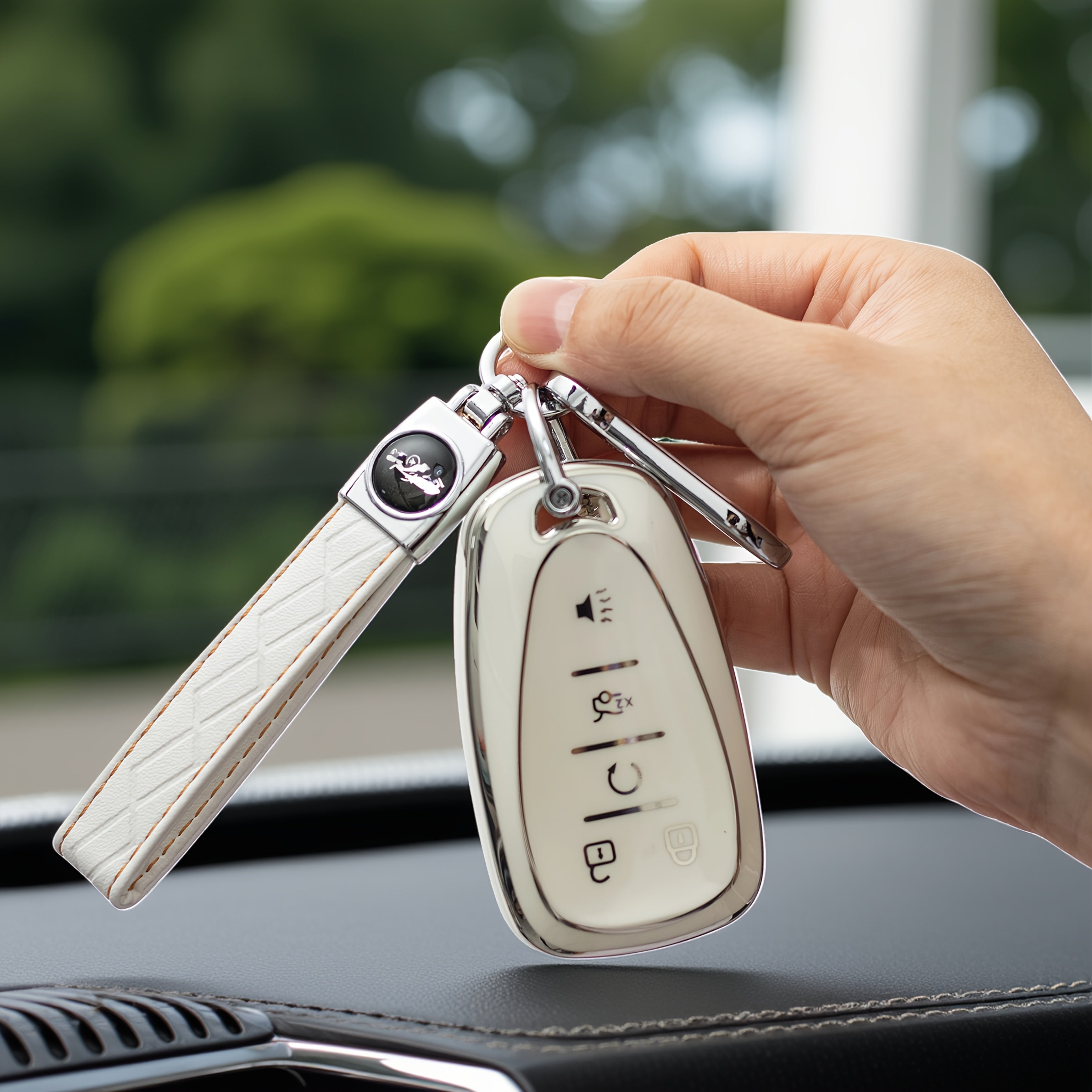 Uniseks charm qo‘llari uchun charm avtomobil kaliti qopqog‘i, chizishga qarshi himoya qopqog‘i